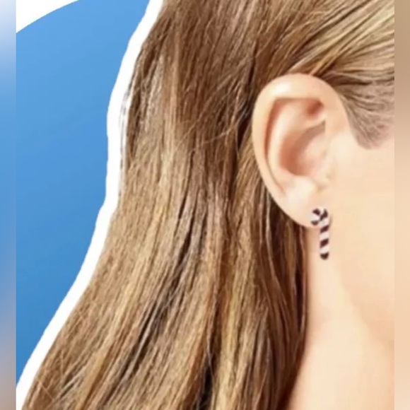 NWT Betsey Johnson Gingerbread & Candy Cane Stud Earrings - Picture 3 of 5